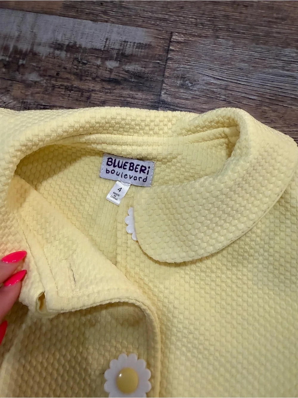 Blueberi Boulevard Toddler Girl Pastel Yellow Textured Coat Jacket Size 4
